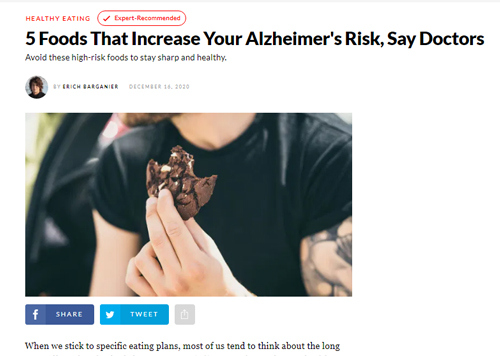 Foods that increase Alzheimer's risk
